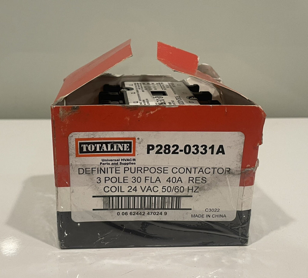 Totaline P282-0331A Definite Purpose Contactor 3 Pole 40A Res Coil 24 VAC NEW
