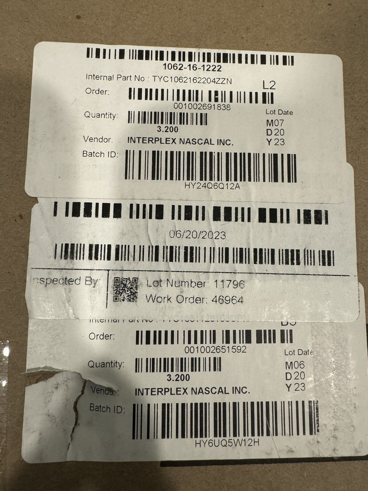 1062-16-1222 Auto Connector 3200 PACK REEL NEW! FREE SHIPPING!