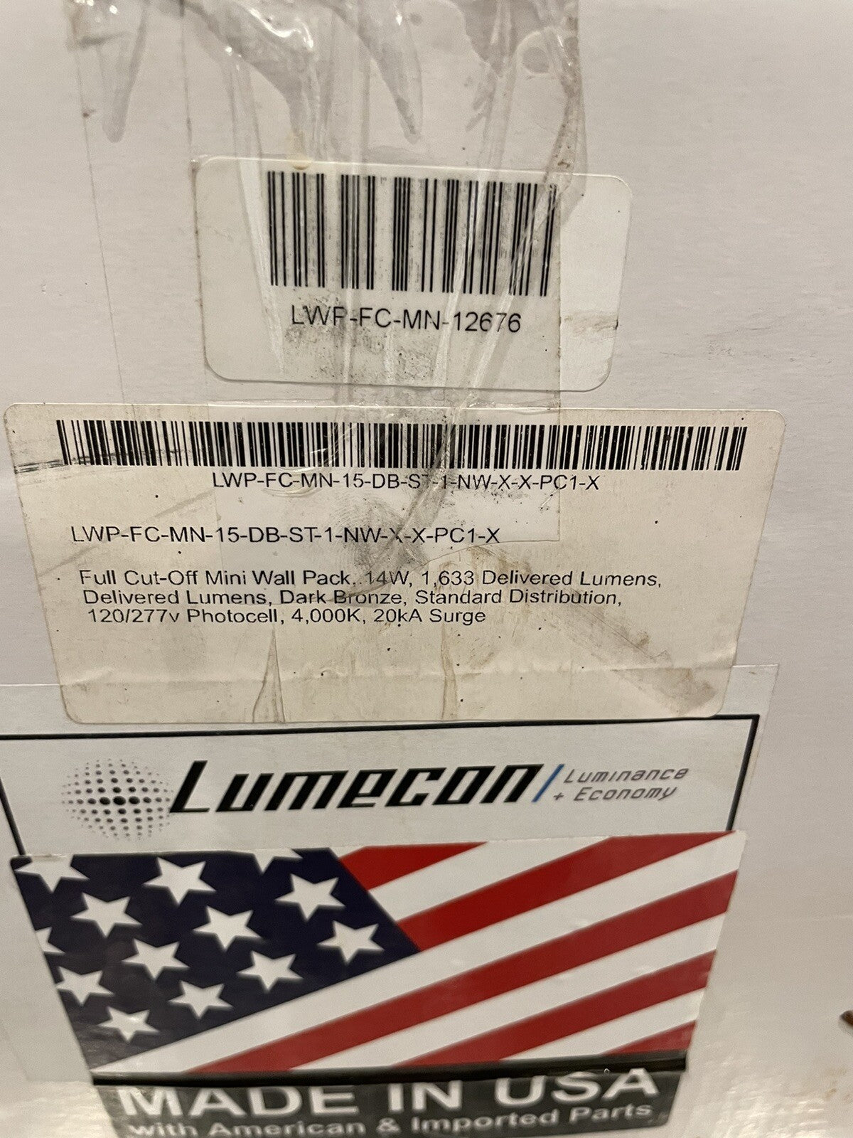 Lumecon Full Cut Off Mini Wallpack 14w 1633 Lumens 4000K Dark Bronze 120/277v