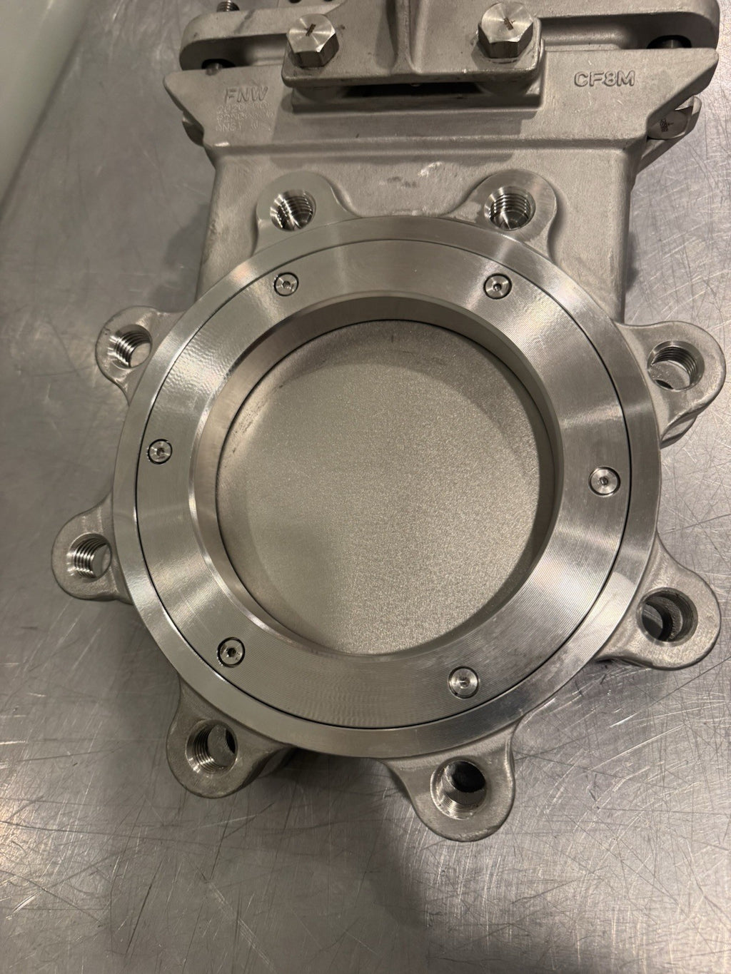 FNW 2020TU 6" Slide Gate Knife Valve CF8M Body 316 Gate RTFE Seat PTFE Packing