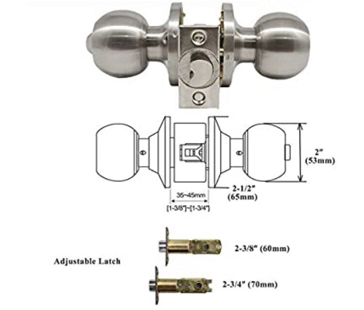 Probrico DL607SNET Keyed Alike Door Knobs Satin Nickel NEW IN BOX! FREE SHIPPING