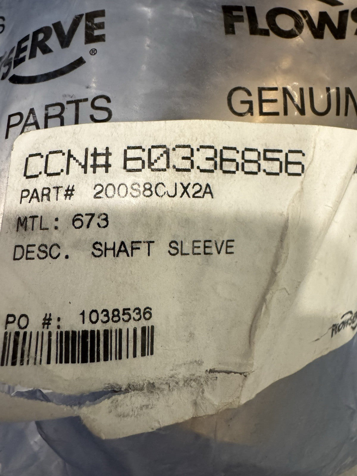 Flowserve 200S8CJX2A Shaft Sleeve NEW! FREE SHIPPING!