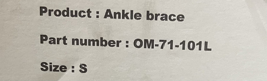 Optima OM-71-101L Ankle Support Brace Small Left Rehab NEW! FREE SHIPPING!
