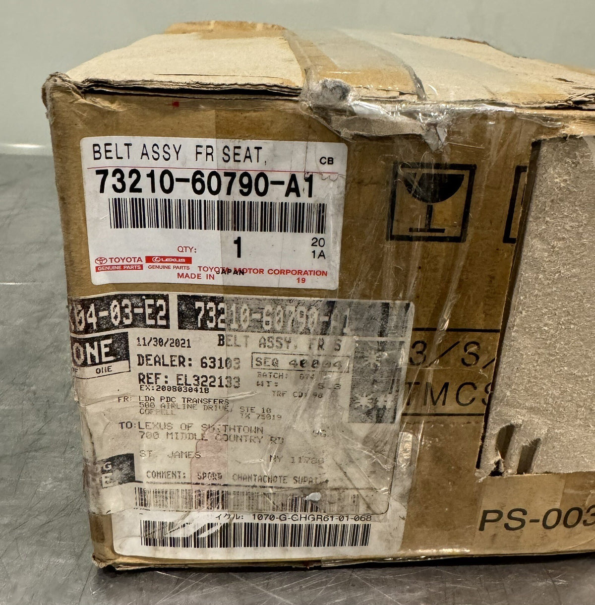 Toyota 73210-60790-A1 Genuine Belt ASSY 73210-60790 NEW IN BOX! FREE SHIPPING!