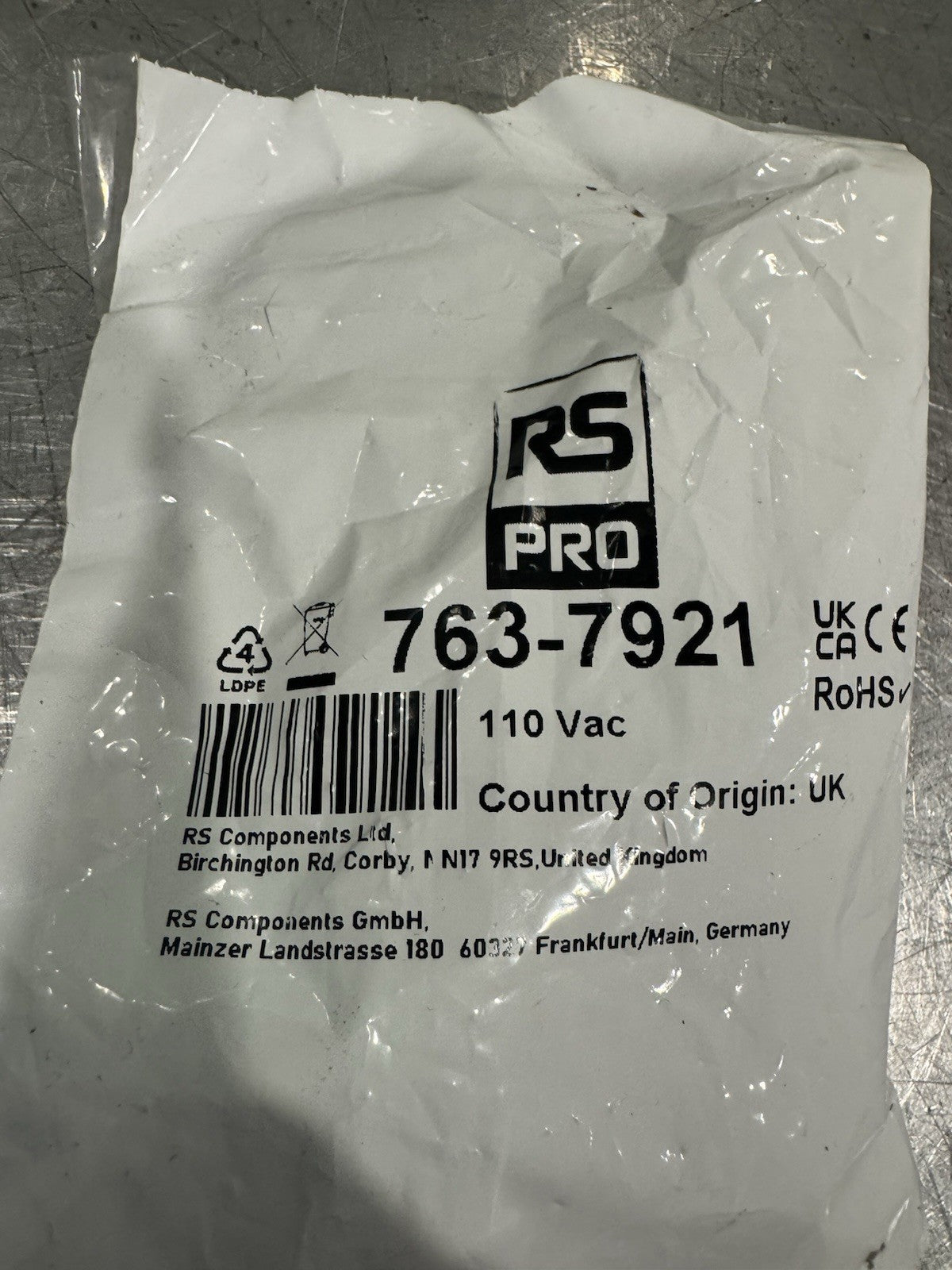 RS Pro 763-7921 Panel Mount Indicator Green LED 22mm 7637921 NEW! FREE SHIPPING!