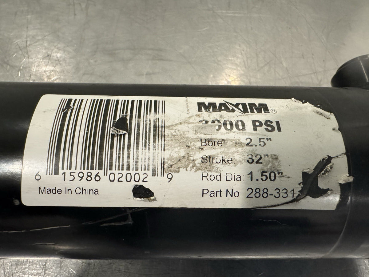 Maxim 288-331 Hydraulic Cylinder 2.5” Bore 32” Stroke 1.5” Rod 288331 NEW!
