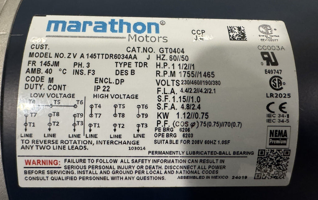 Marathon GT0404 Pump Motor 145TTDR6034 NEW IN BOX! FREE SHIPPING!