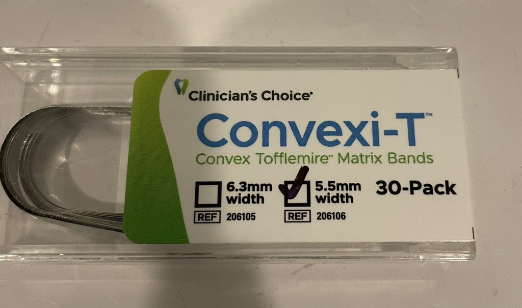 Clinicians Choice 206106 Convexi-T Convex Tofflemire Matrix Bands 5.5mm 30 PACK