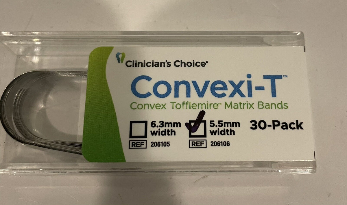 Clinicians Choice 206106 Convexi-T Convex Tofflemire Matrix Bands 5.5mm 30 PACK