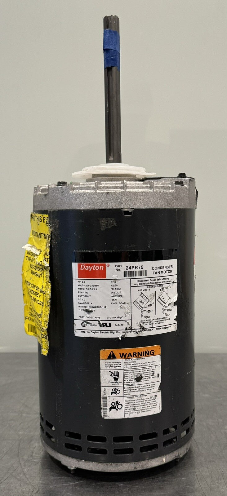 Dayton 24PR75 Condenser Fan Motor 2HP 208-230/460V 1140 RPM NEW! FREE SHIPPING!