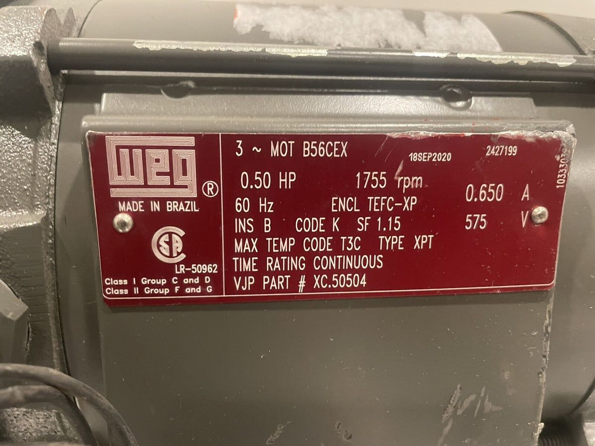Weg B56CEX Motor 0.50HP 1755 RPM NEW! FREE SHIPPING!