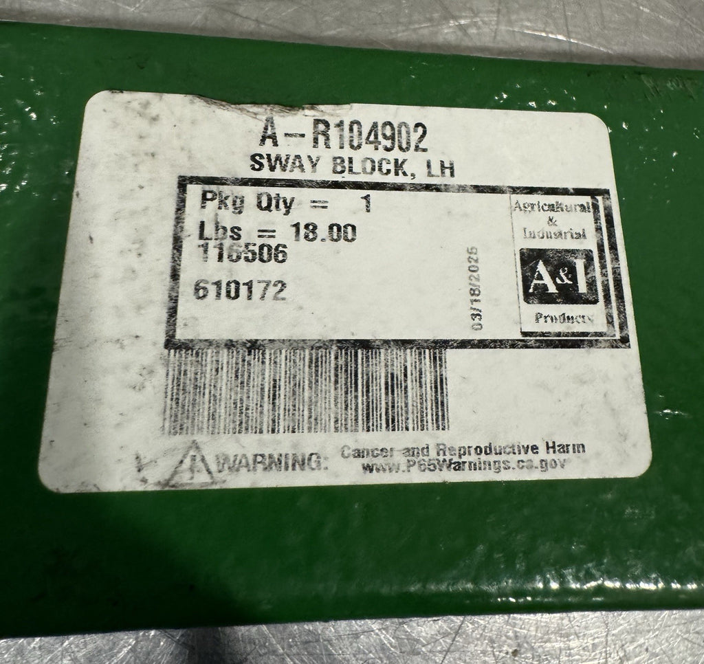A&I R104902 Sway Block Left Side John Deere NEW! FREE SHIPPING!