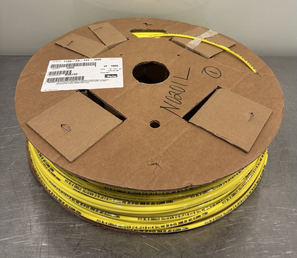Parker 1120-4A-YEL-1000 Nylon Air Brake Tubing 1000’ Yellow NEW! FREE SHIPPING!