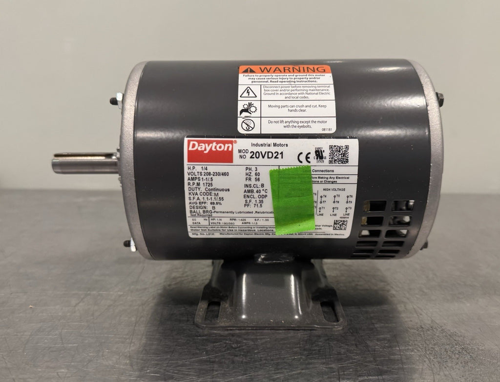 Dayton 20VD21 Motor 1/4 HP 1725 RPM 208-230/460V 3PH NEW IN BOX! FREE SHIPPING!