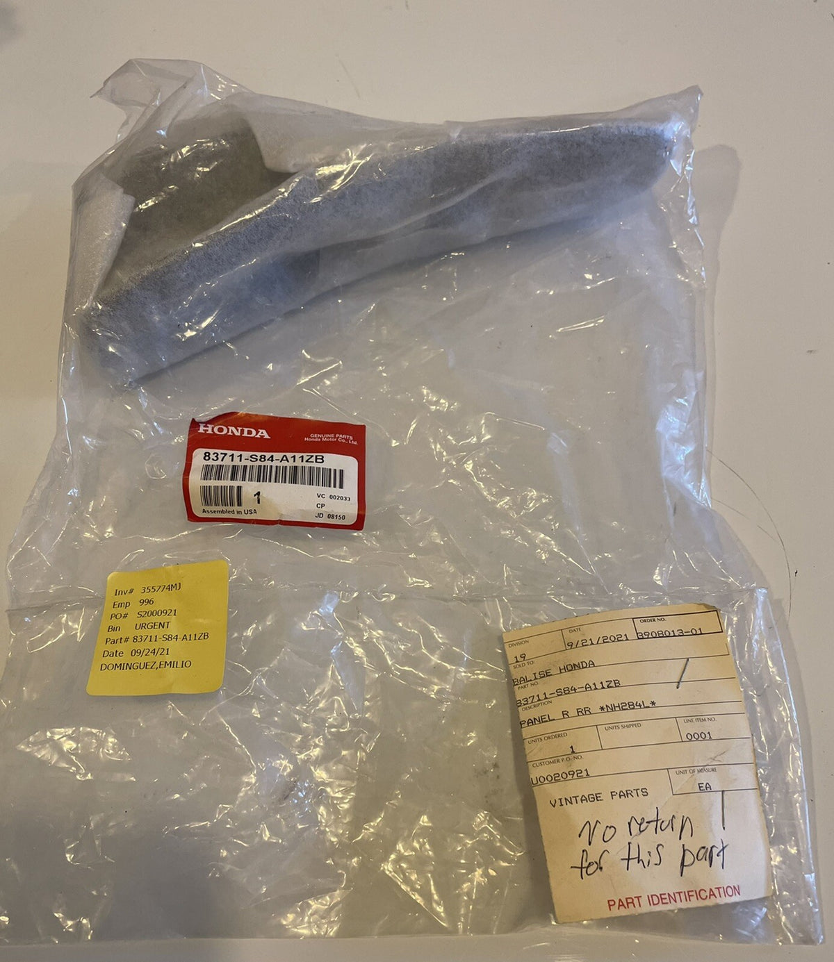 Honda 83711-S84-A11ZB Rear Pull Pocket Handle Genuine NEW! FREE SHIPPING!