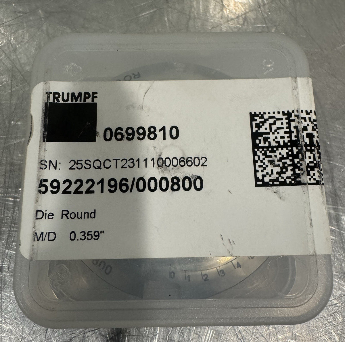 Trumpf 0699810 Die Round .359” Punch Press Tools NEW!