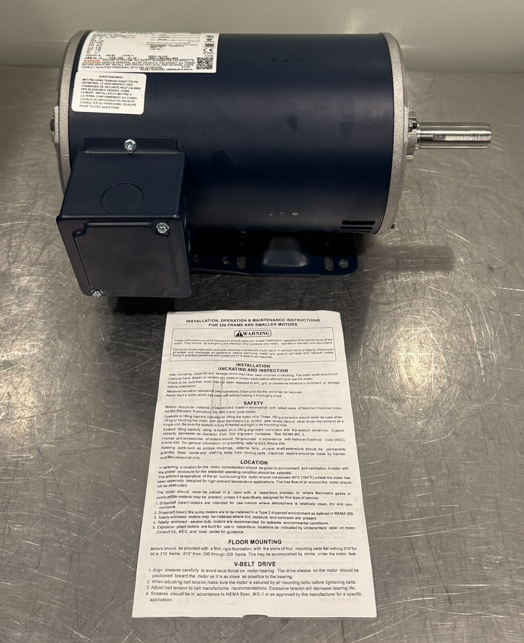 Marathon E901A Motor 1HP 3PH 200V 1760 RPM 143TTDR16056 NEW IN BOX! SHIPS FREE!