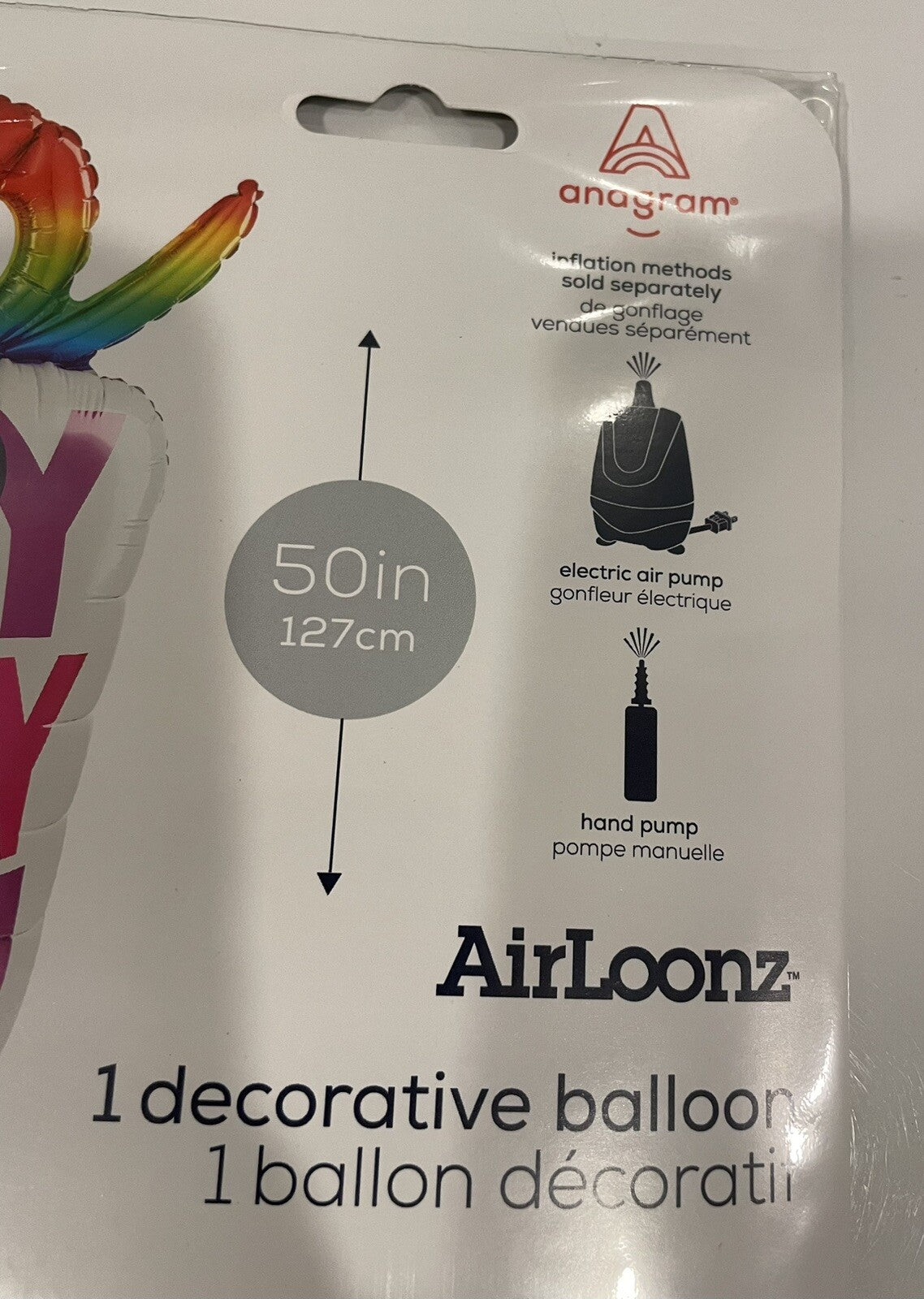 (1) Airloonz Large Birthday Present Foil Balloon Anagram 42829 NEW! SHIPS FREE!
