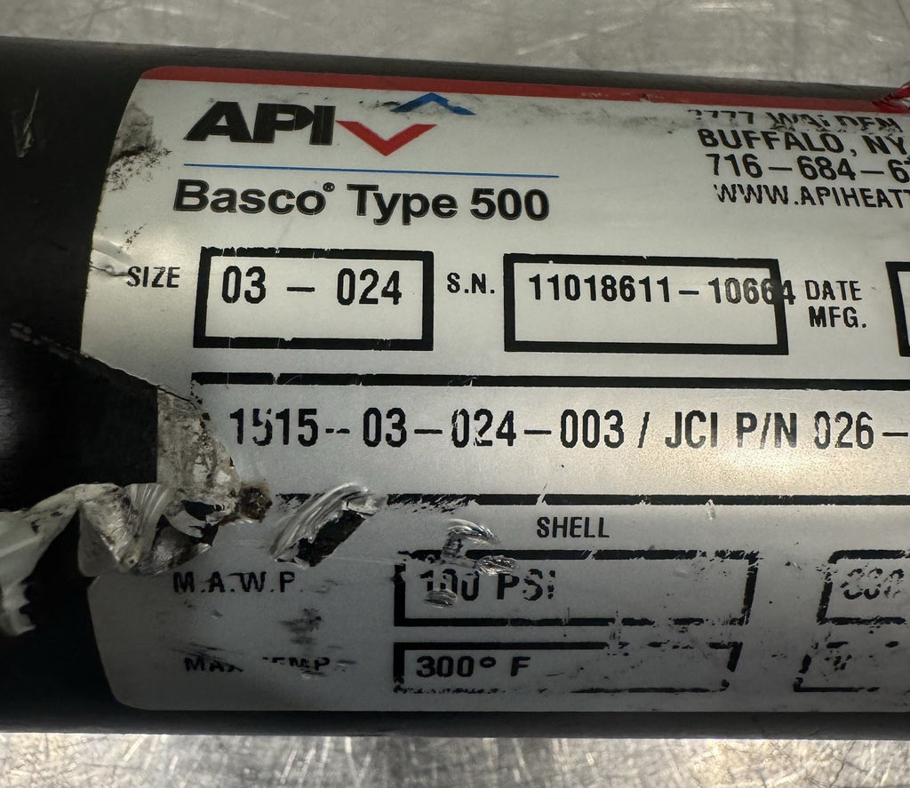 026-47754-000 York Heat Exchanger Basco Type 500 03-024 API 1515-03-024-003 NEW!