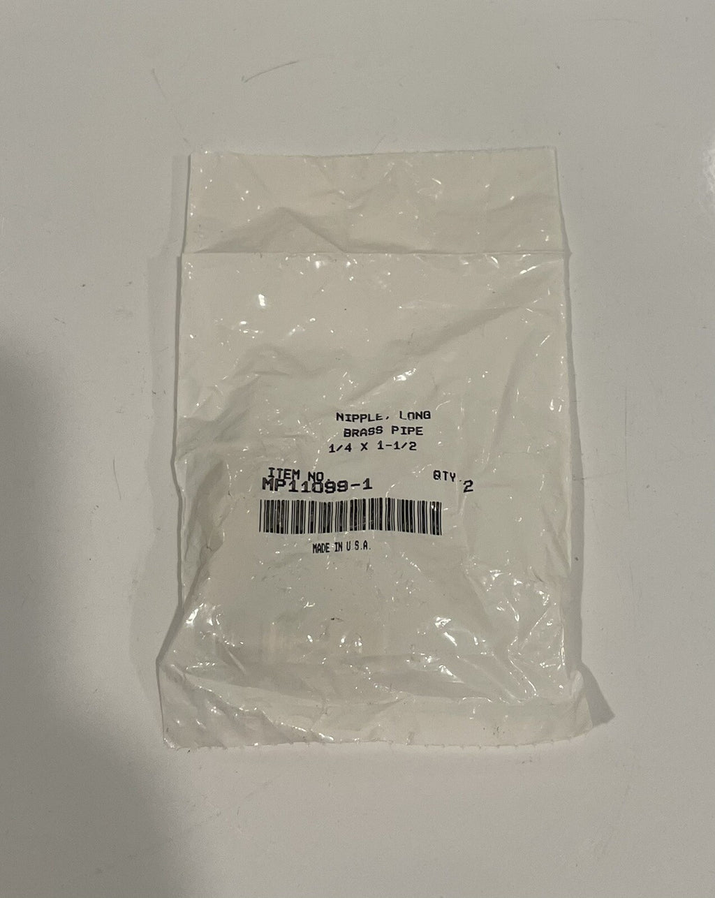 Parker MP11099-1 Brass Pipe Nipple 1/4” X 1-1/2” PACK OF 2 NEW! FREE SHIPPING!