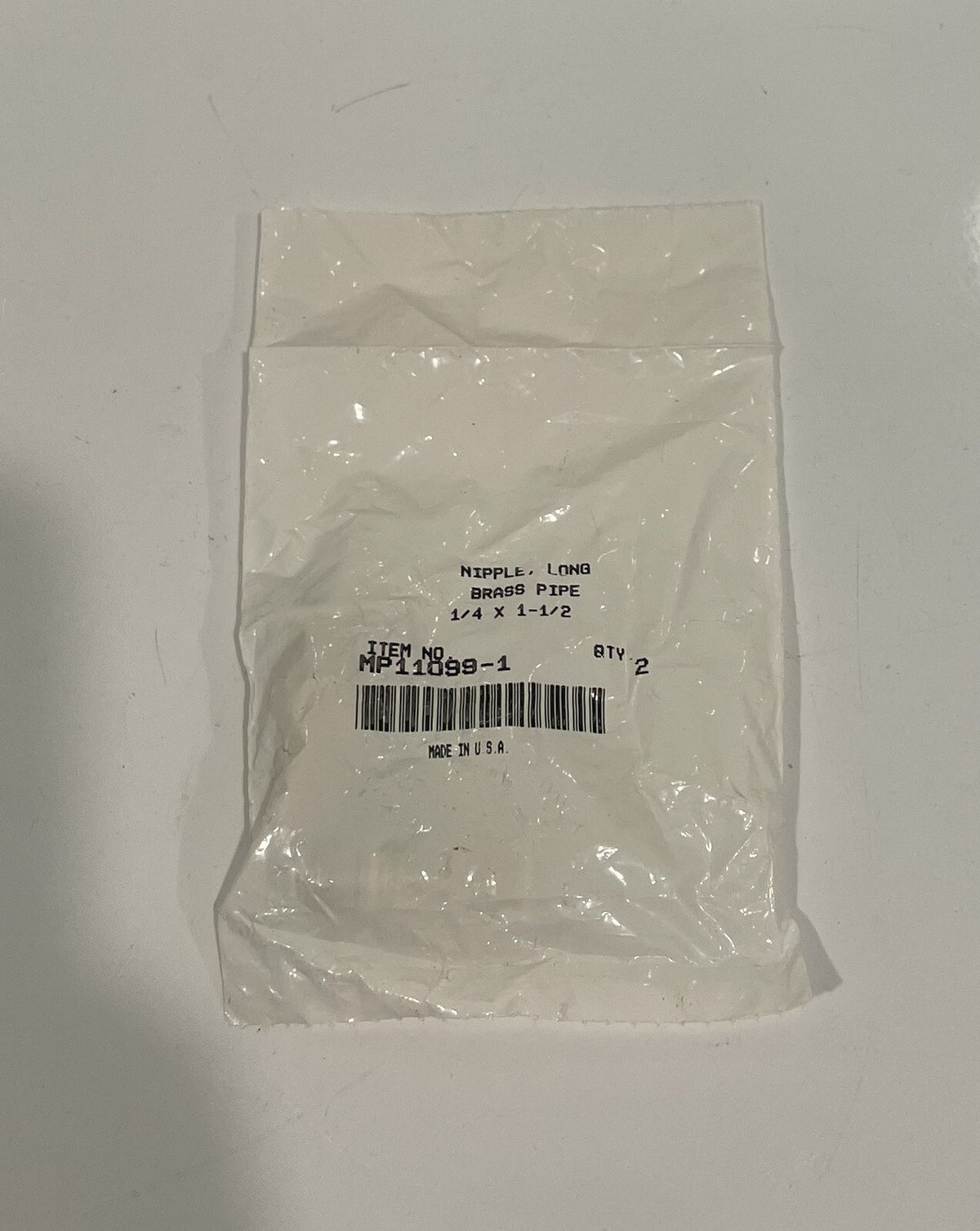 Parker MP11099-1 Brass Pipe Nipple 1/4” X 1-1/2” PACK OF 2 NEW! FREE SHIPPING!