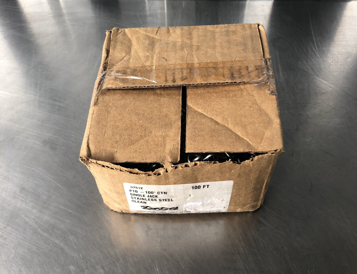 37512 #10 Single Jack 100’ Clean Stainless Steel Chain 43Lb NEW IN BOX!!!