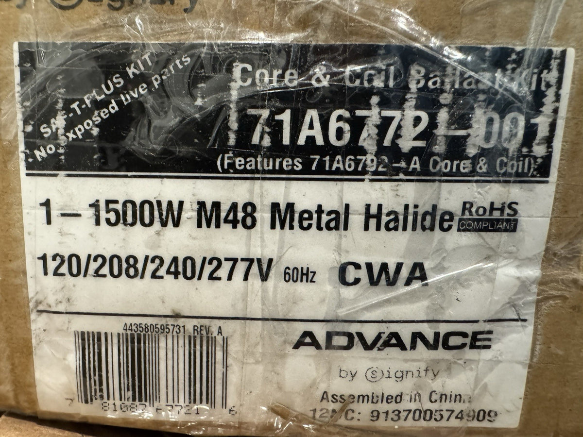 Advance 71A6772-001 Metal Halide Ballast Kit 1500W M48 NEW IN BOX! FREE SHIPPING