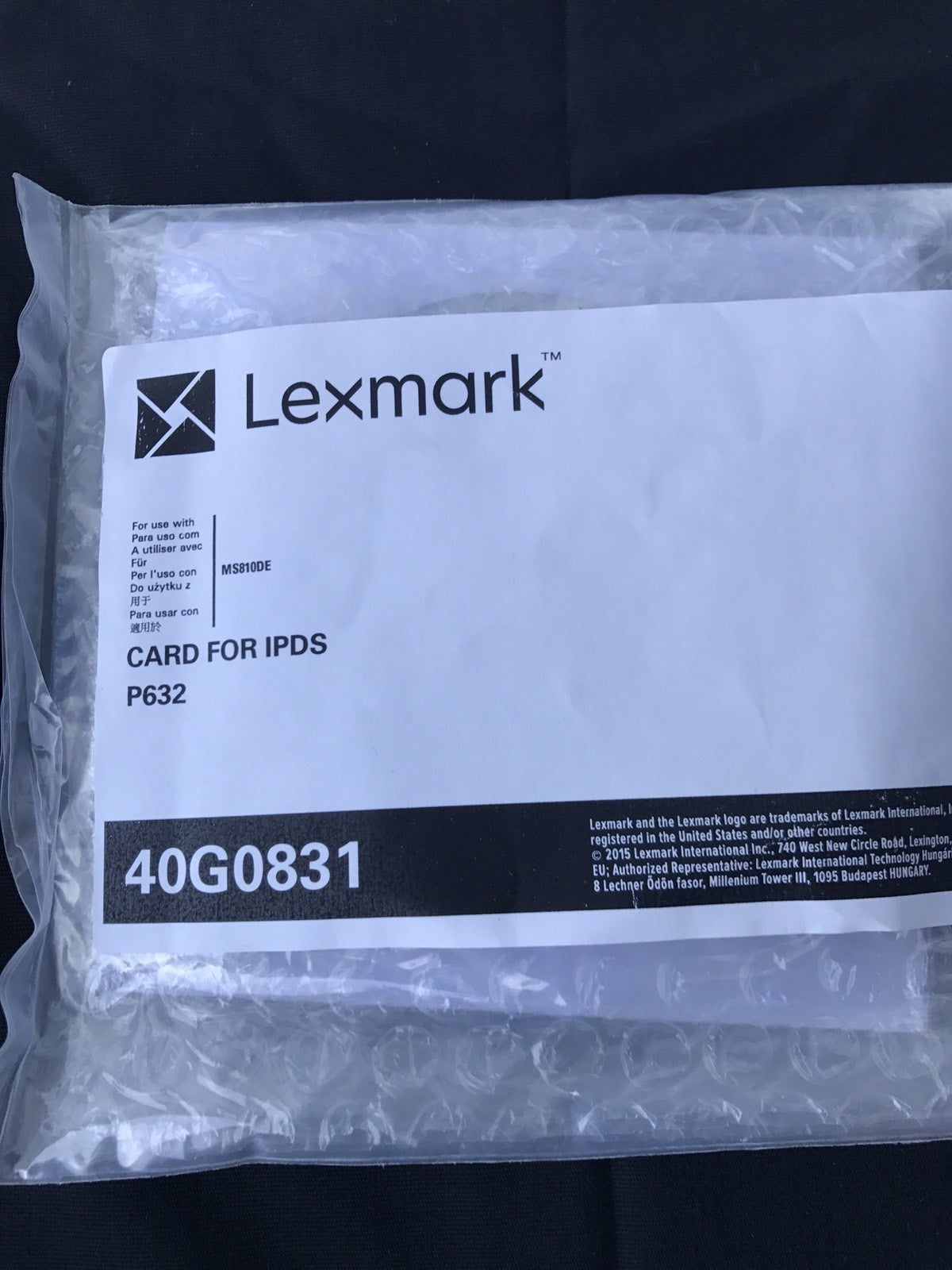 Lexmark 40G0831 P638 ROM Card For IPDS Lexmark MS810de & MS812de NEVER USED