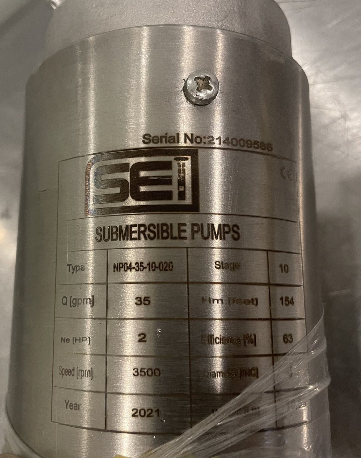 SEI Submersible Pump 4” 35 GPM 2HP NP04-35-10-020 NEW! FREE SHIPPING!