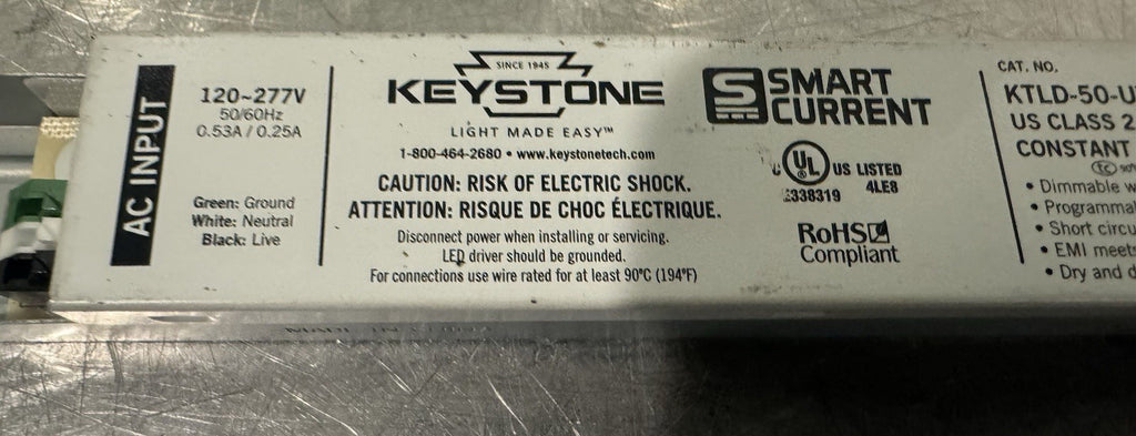 Keystone KTLD-50-UV-SC1400-56-VDIM-U7 LED Driver Dimmable Programmable NEW!
