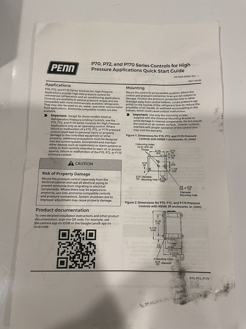 Penn P170KA-1 Pressure Controller NEW! FREE SHIPPING!