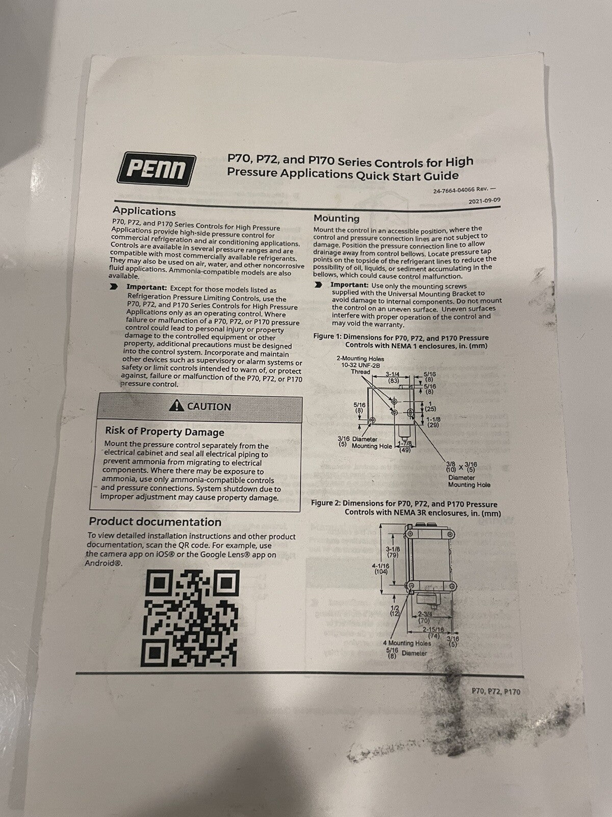 Penn P170KA-1 Pressure Controller NEW! FREE SHIPPING!