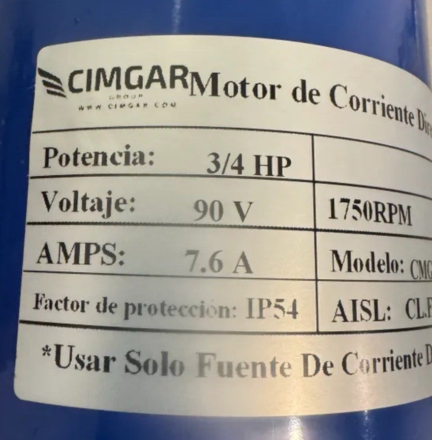 Cimgar CMGR-DC02 Direct Current Motor 3/4HP 90V 1750 RPM NEW! FREE SHIPPING!
