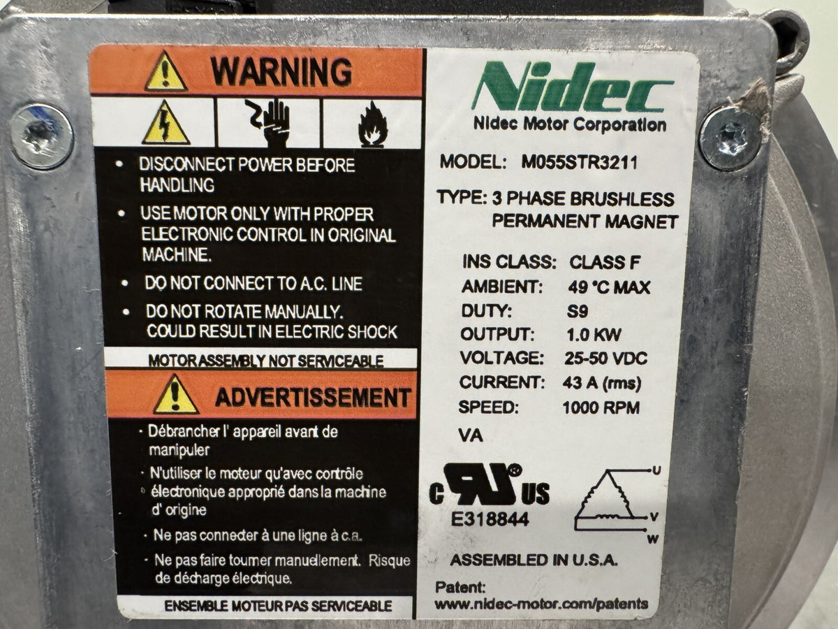 Nidec 3 Phase Brushless Permanent Magnet Gear Motor 330-00221 NEW! FREE SHIPPING