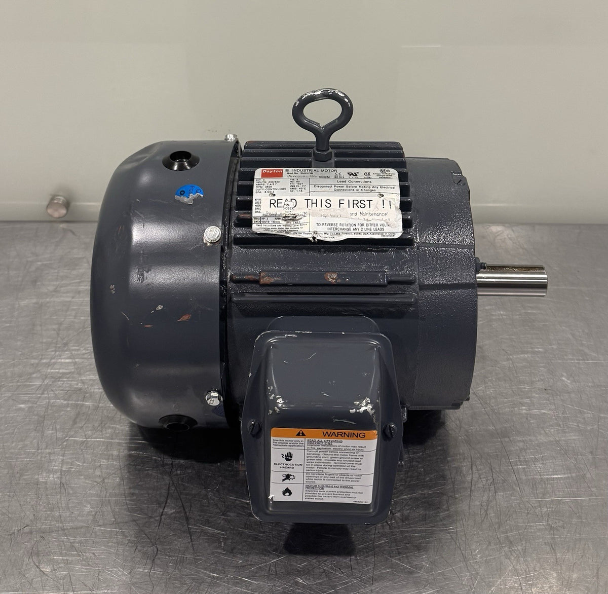 Dayton 2MXU3B Motor 3HP 230/460V 3500 RPM NEW! FREE SHIPPING!