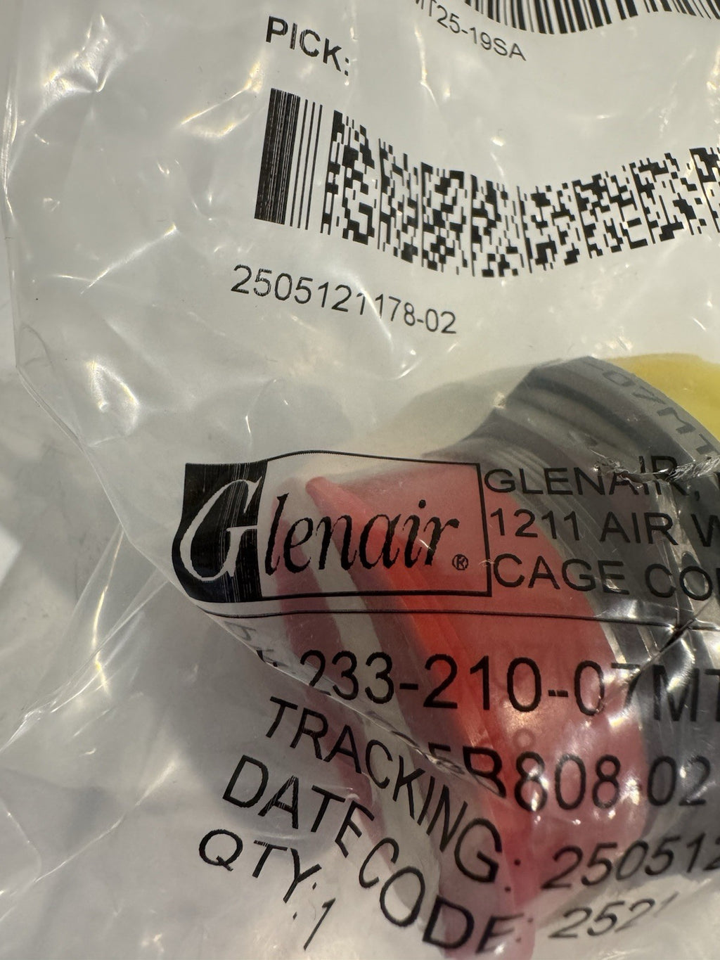 Glenair 233-210-07MT25-19SA MIL Spec Connector Circular NEW! FREE SHIPPING!