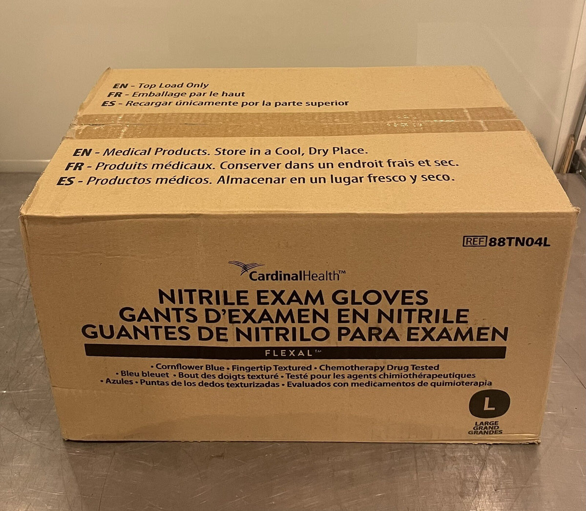 88TN04L Cardinal Health Flexal Nitrile Exam Gloves Case 2000 Gloves 10Pack NEW!