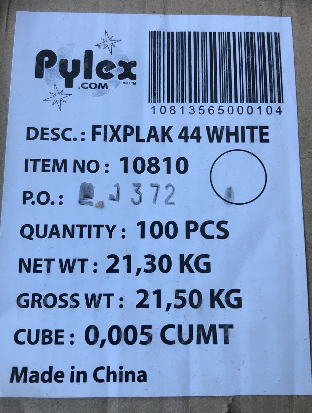Pylex 10810 FIXPLAK 44 White Deck Connector NEW!! FREE SHIPPING!!