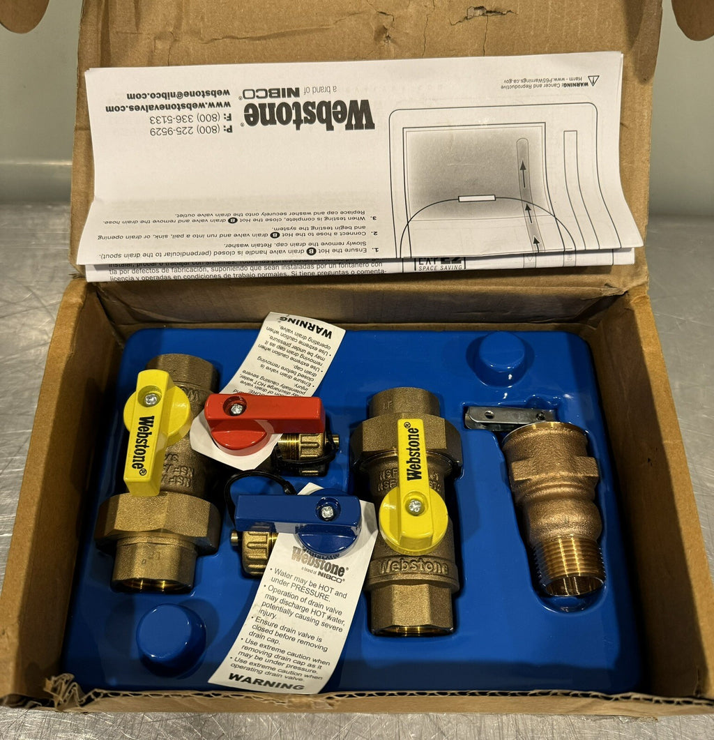 Webstone H-42443WPR-LF Tankless Water Heater Service Valve Kit NEW! SHIPS FREE!