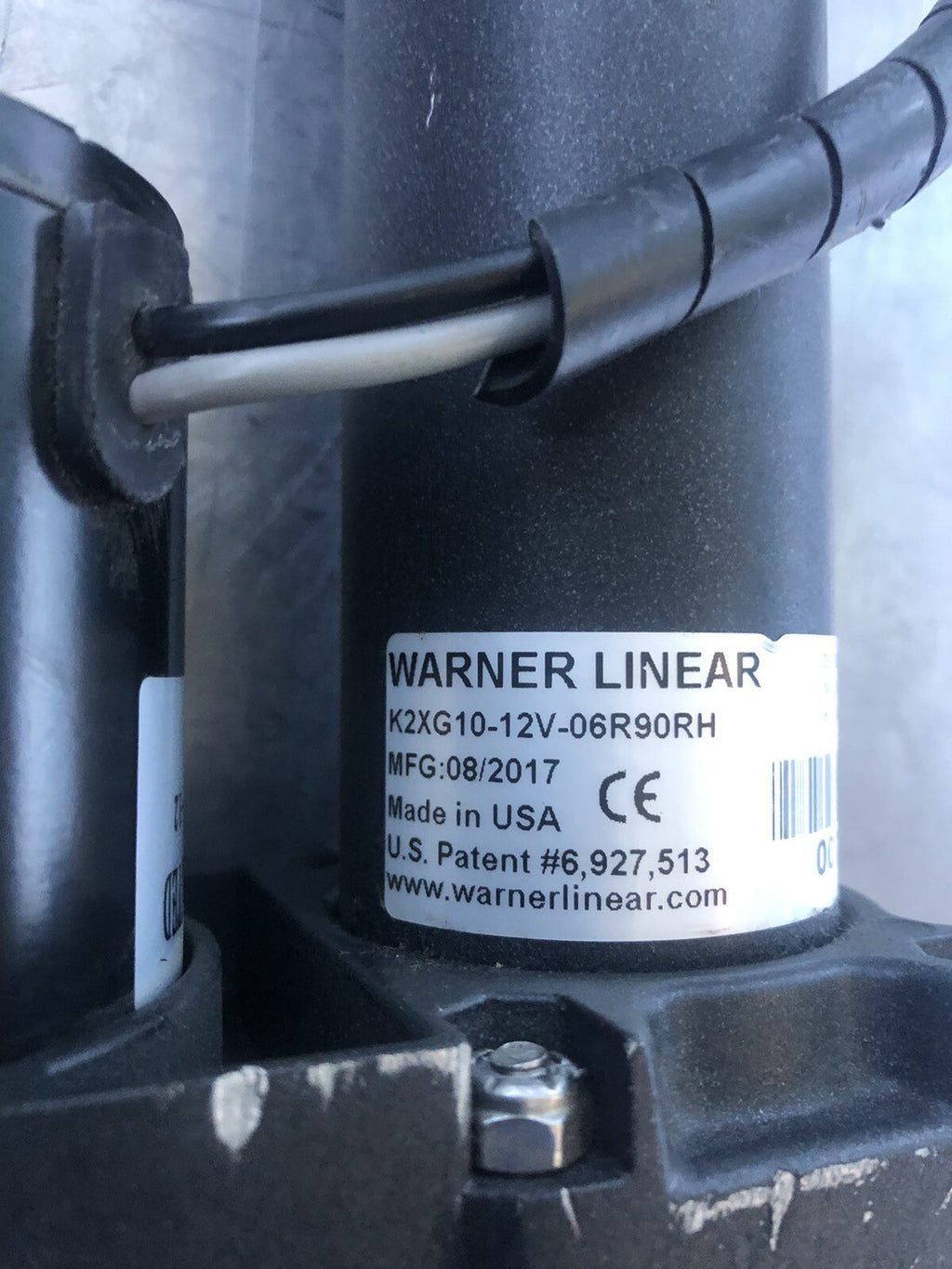 Warner Linear K2XG10-12V-06R90RH Linear Electric Actuator NEW! FREE SHIPPING!!