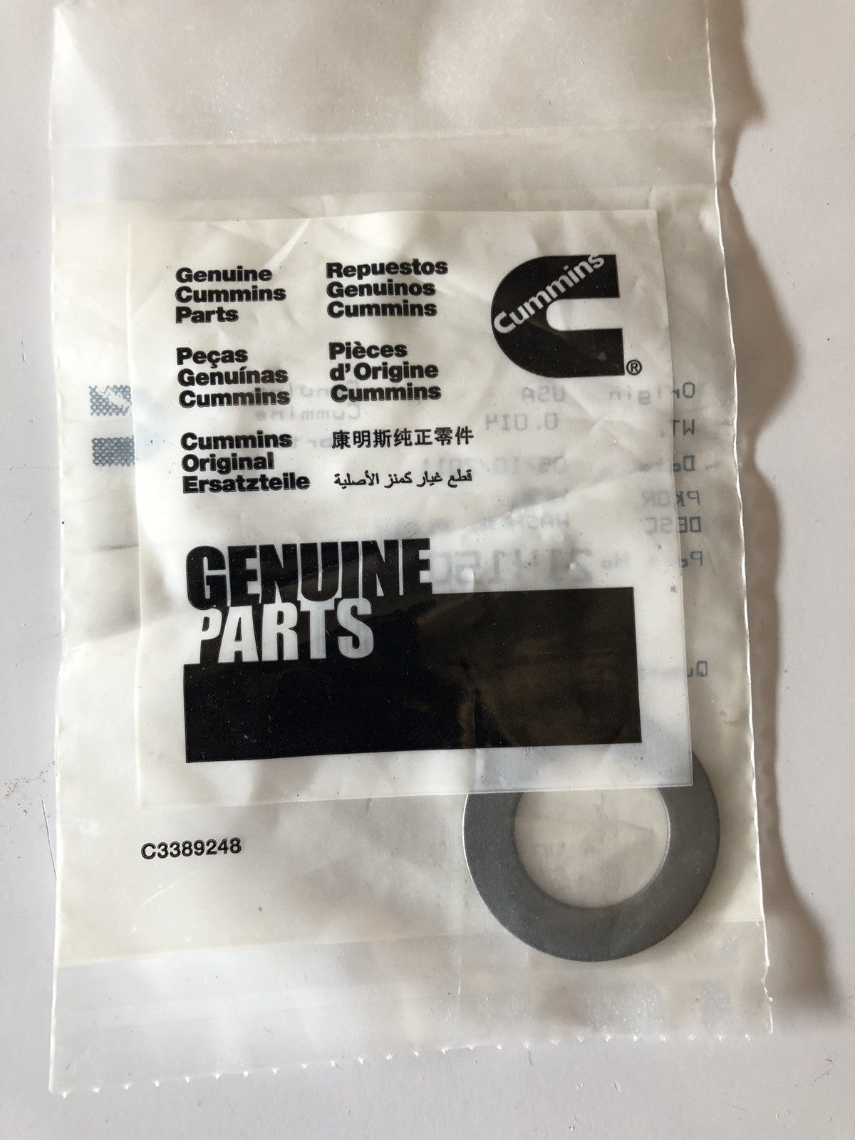 Cummins 214150 Genuine Plain Washer NEW FREE SHIPPING!!!