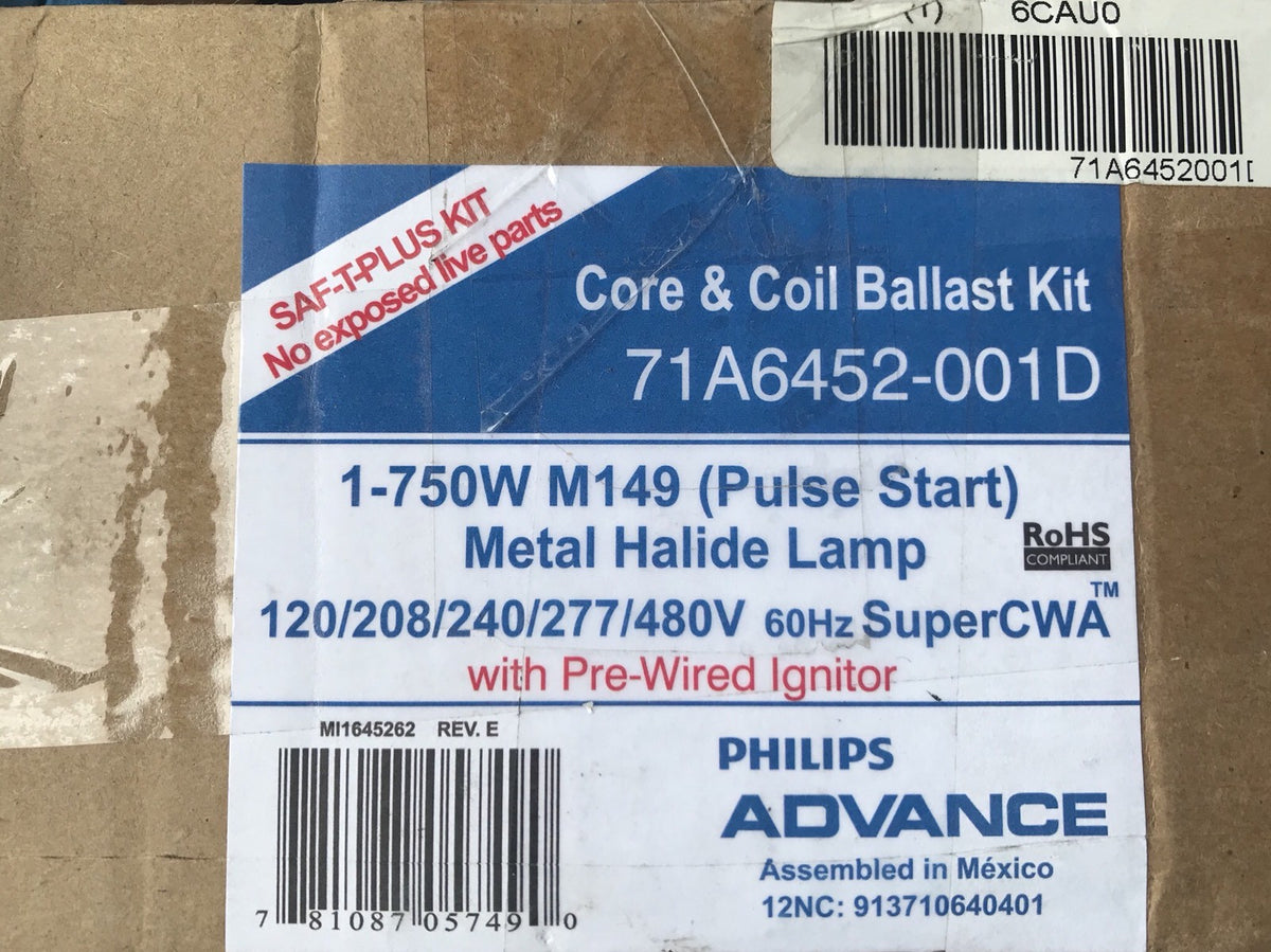 Philips Advance 750 W, 1 Lamp HID Ballast Kit 71A6452-001D NOT SURE IF ITS USED