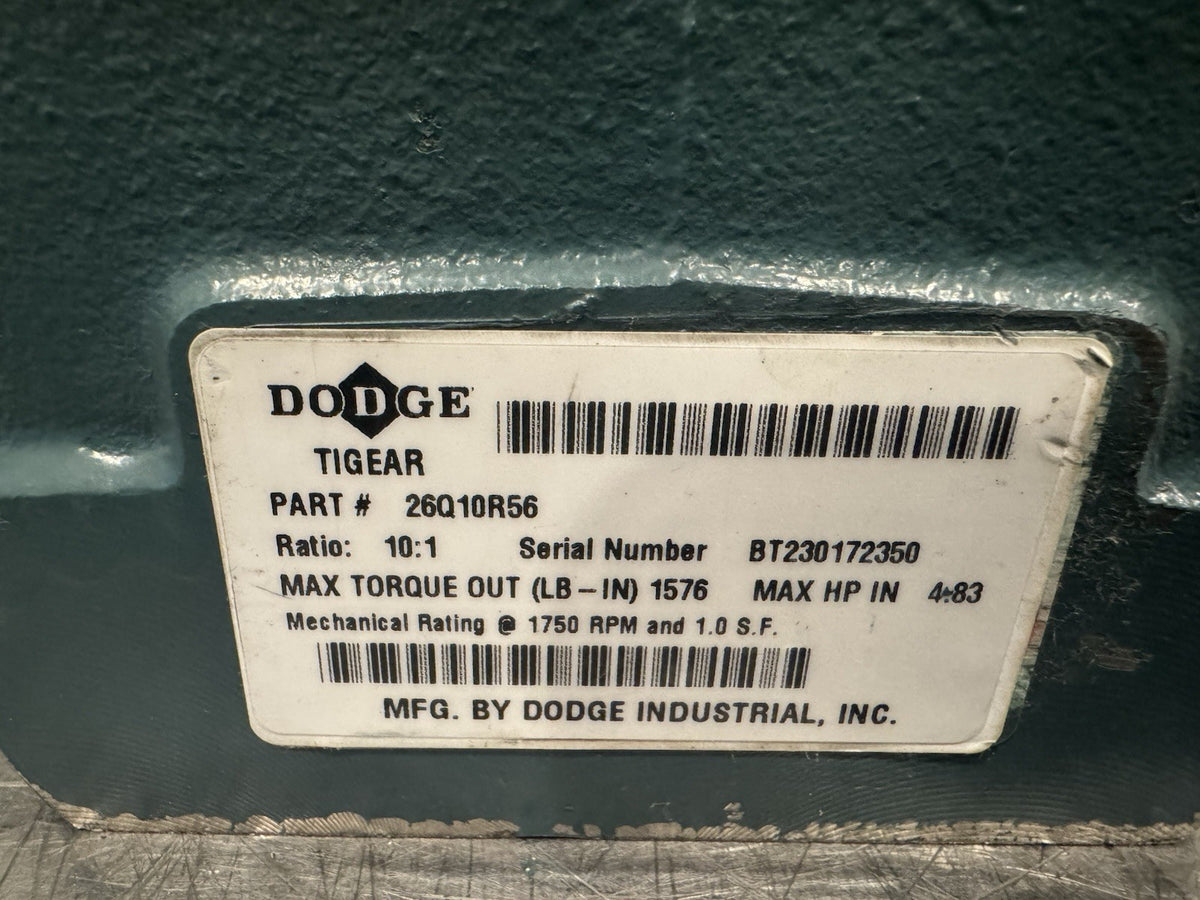 Dodge 26Q10R56 Tigear2 Gear Reducer 10:1 Ratio Gearbox NEW! FREE SHIPPING!