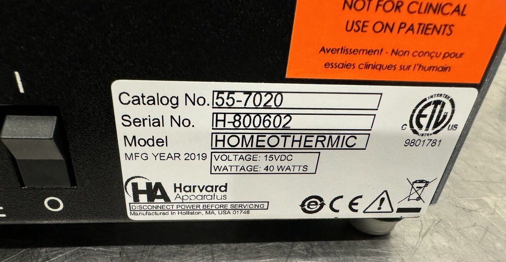 Harvard Aparatus Homeothermic Monitoring Controller W/ Pad  NEW! FREE SHIPPING!