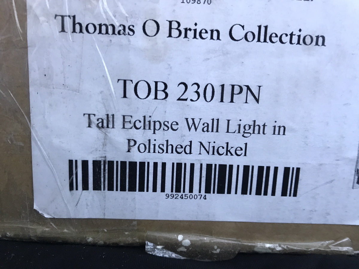 Visual comfort TOB2301PN Thomas O Brien Eclipse Tall Wall Light Polished Nickel