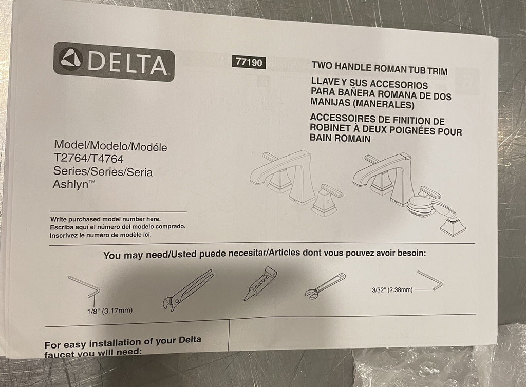 Delta T2764 Roman Tub Trim Chrome NEW IN BOX! FREE SHIPPING!