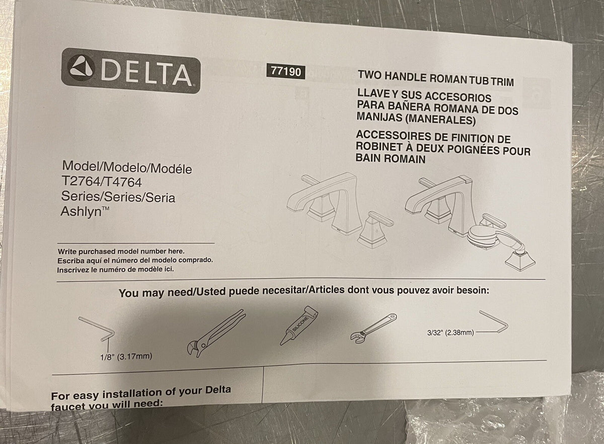 Delta T2764 Roman Tub Trim Chrome NEW IN BOX! FREE SHIPPING!