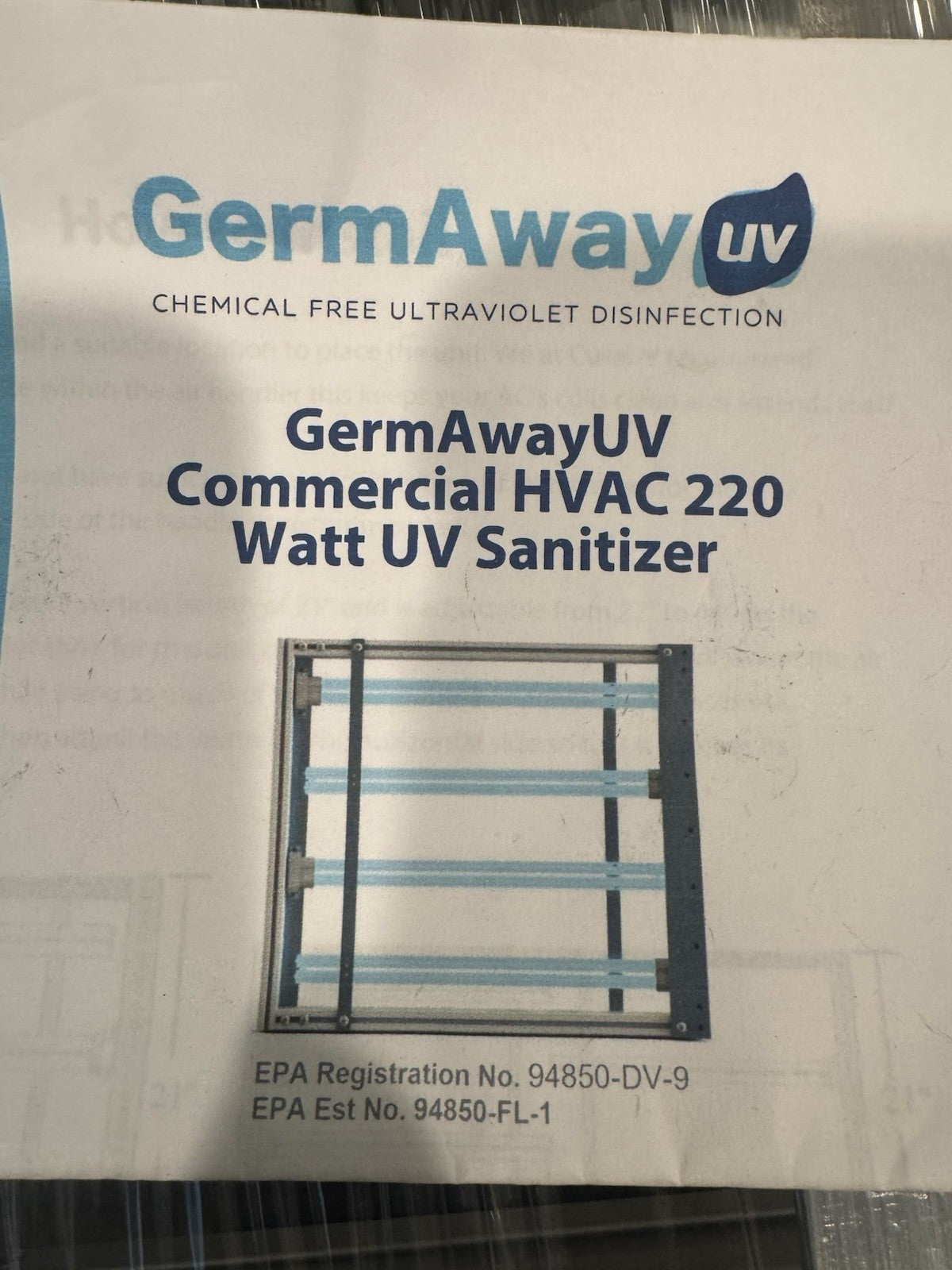 Germaway UV Commercial HVAC 220 Watt UV Sanitizer NEW! FREE SHIPPING!