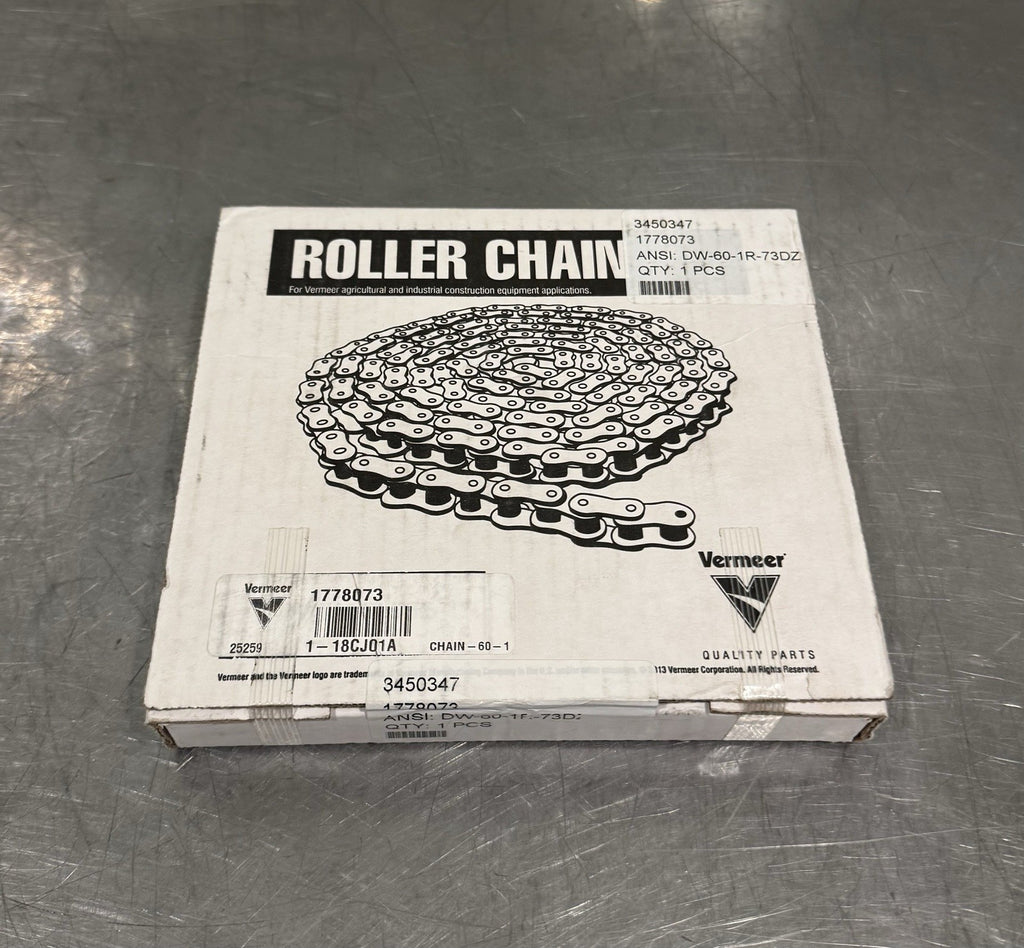 Vermeer 1778073 Roller Chain  DW-60-1R-73DZ 19.05mm x 12.58mm x 73 pitches NEW!
