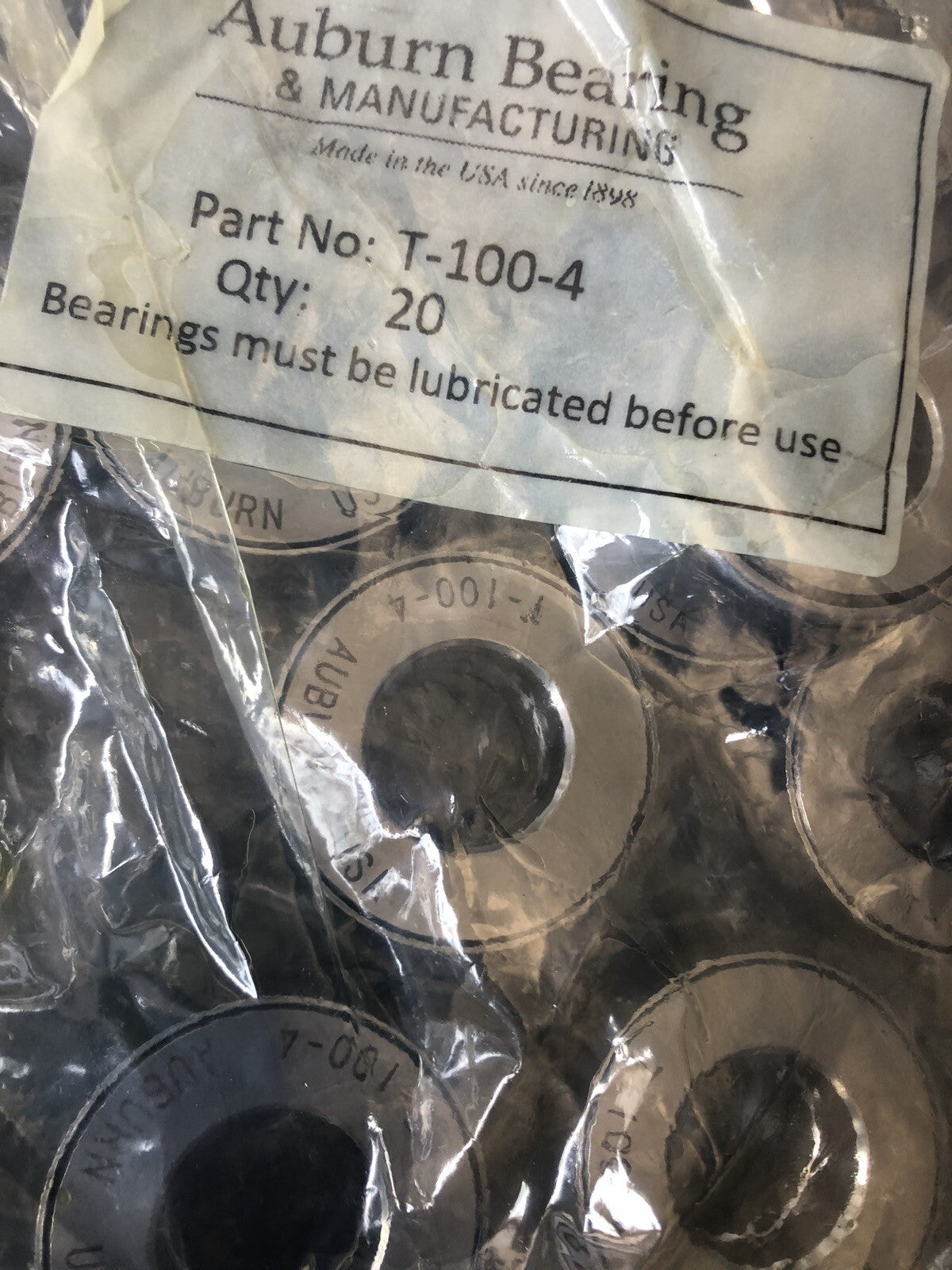 Auburn Bearing T-100-4 Thrust Ball Bearing NEW!!! FREE SHIPPING!!!